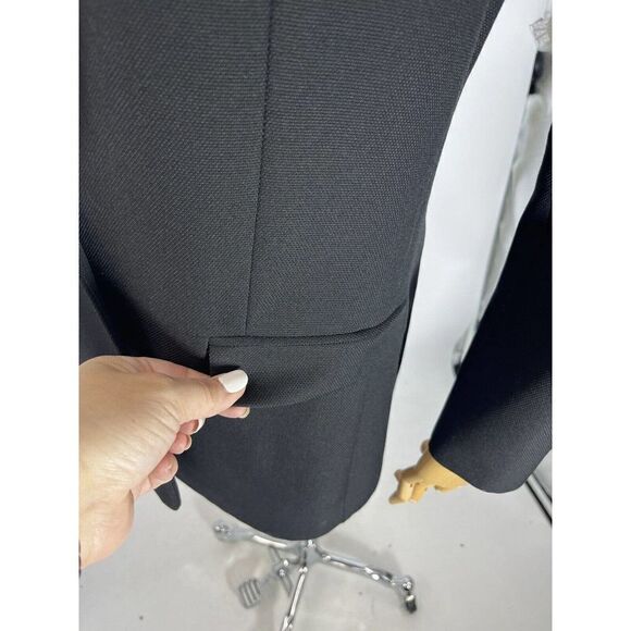 Helmut Lang Women's Black Peak Lapel Blazer Jacket Size 10 Button Lined - Picture 15 of 16